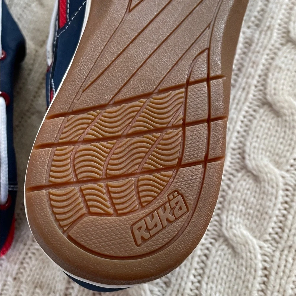 NWOT Ryka Chatham nubuck leather slip-on boat/deck shoes navy 8W